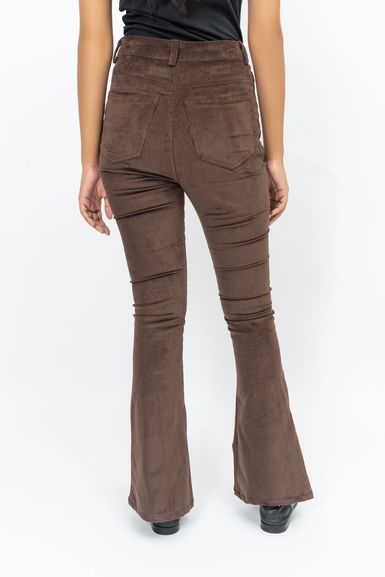 Flared Pant in Corduroy - Chocolate Brown