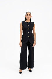 Long Suit Vest - Black