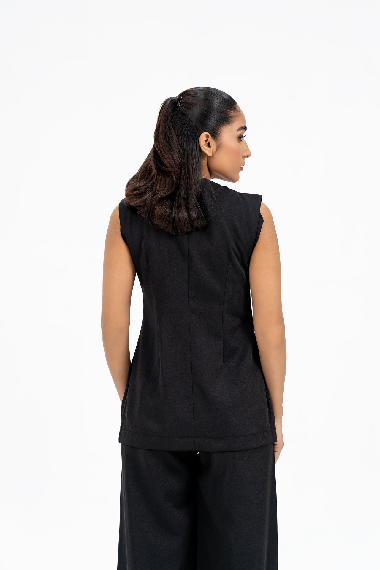 Long Suit Vest - Black