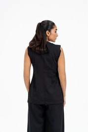 Long Suit Vest - Black