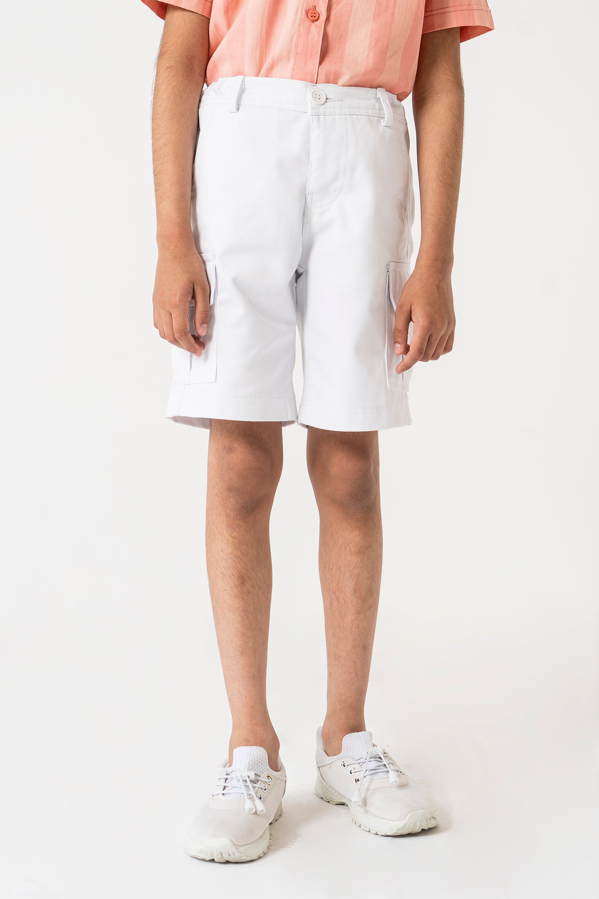 Boys Cargo Shorts - White