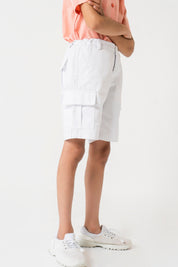 Boys Cargo Shorts - White