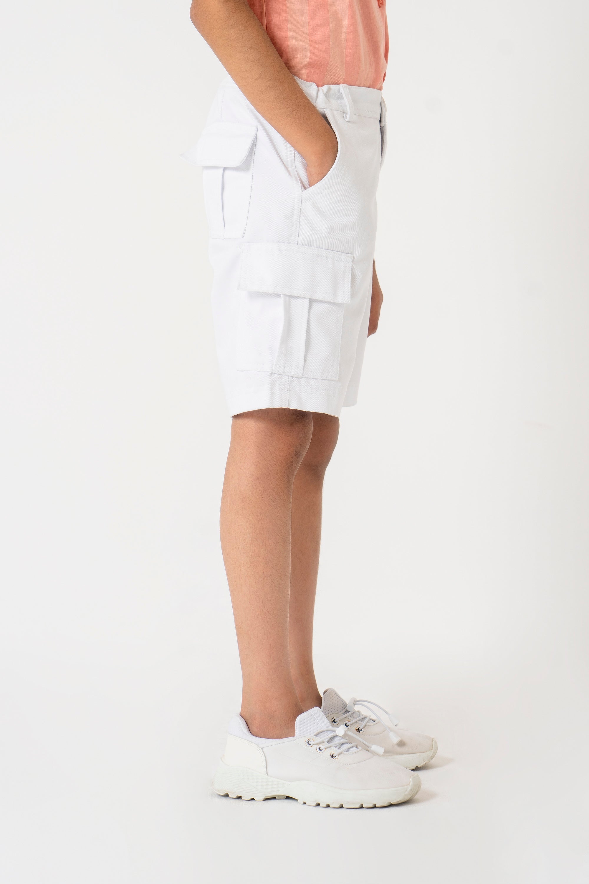 Boys Cargo Shorts - White