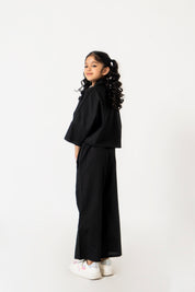 Girls Boxy Pocket Fit Shirt - Black