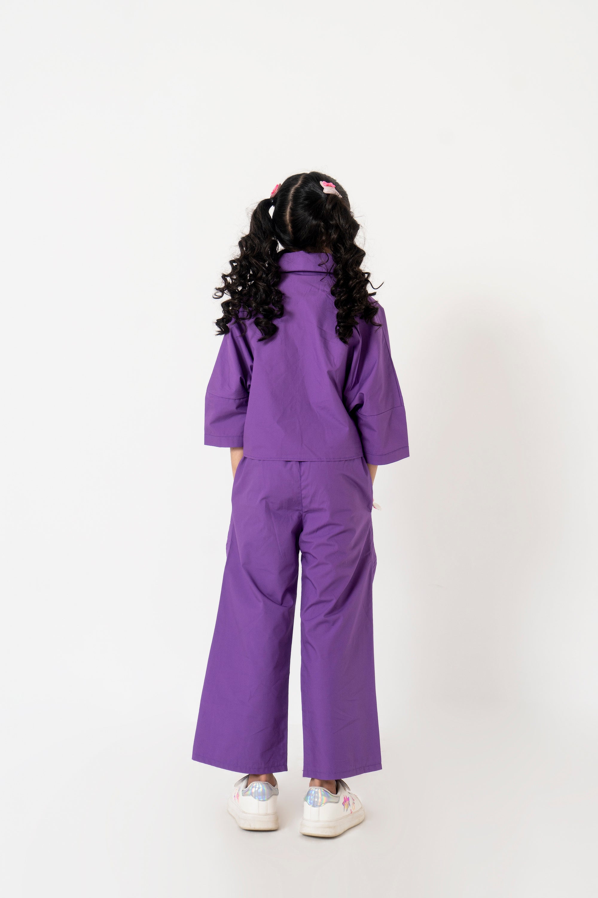 Girls Boxy Pocket Fit Shirt - Purple