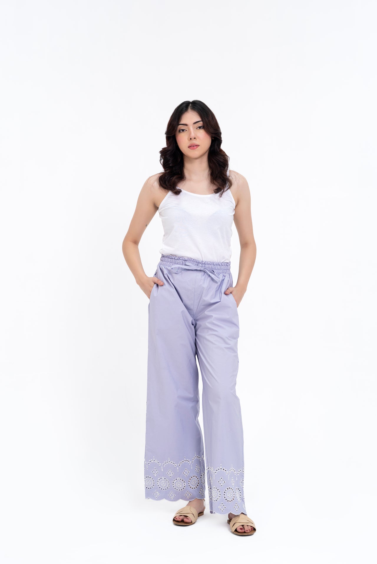 Pull-on Cutwork Pant - Lilac