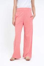 Textured Knit Wide Leg Pant - Red White