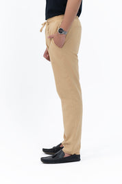 Men's Linen Pant with Drawstring - Khaki