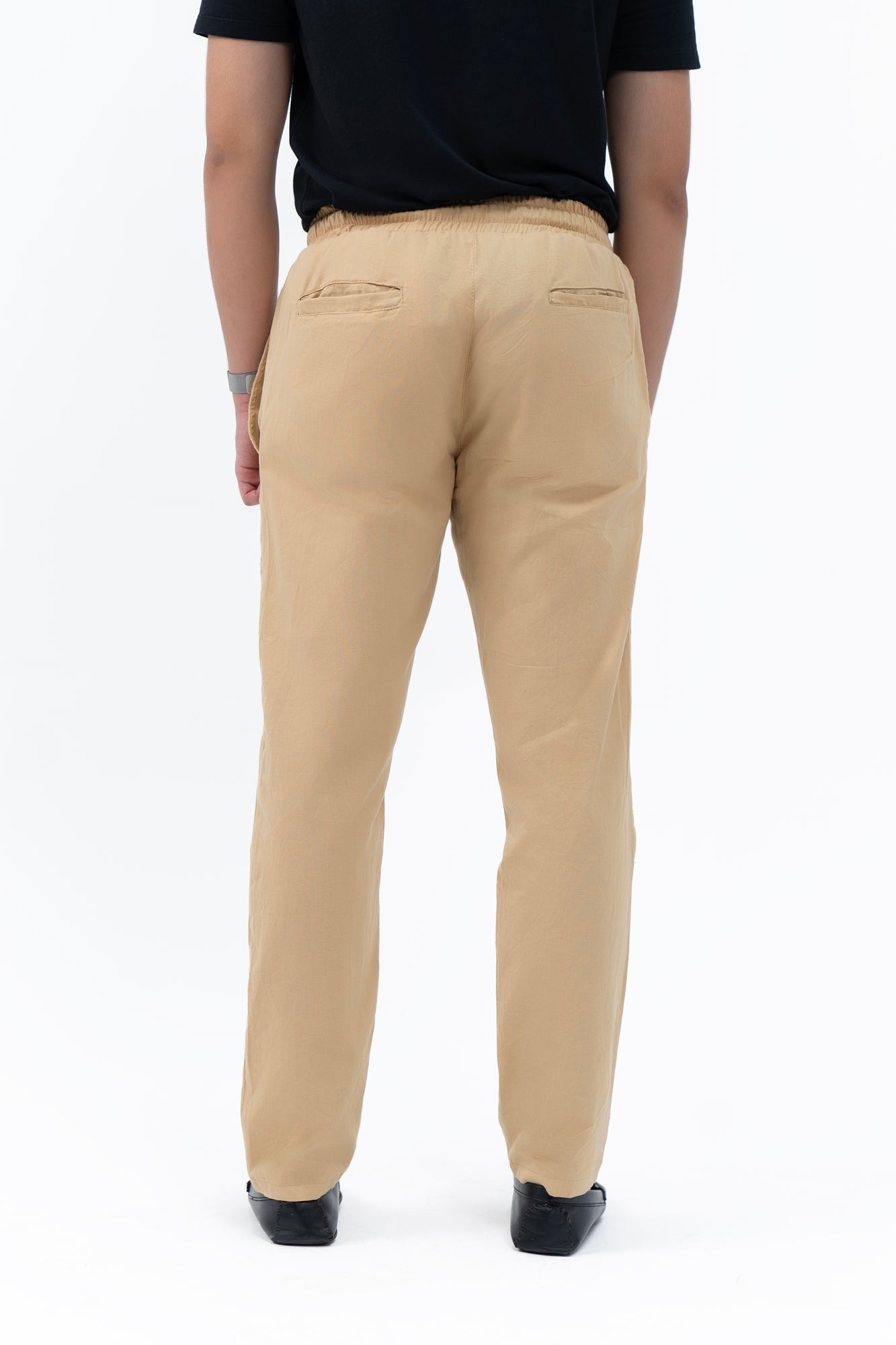 Men's Linen Pant with Drawstring - Khaki
