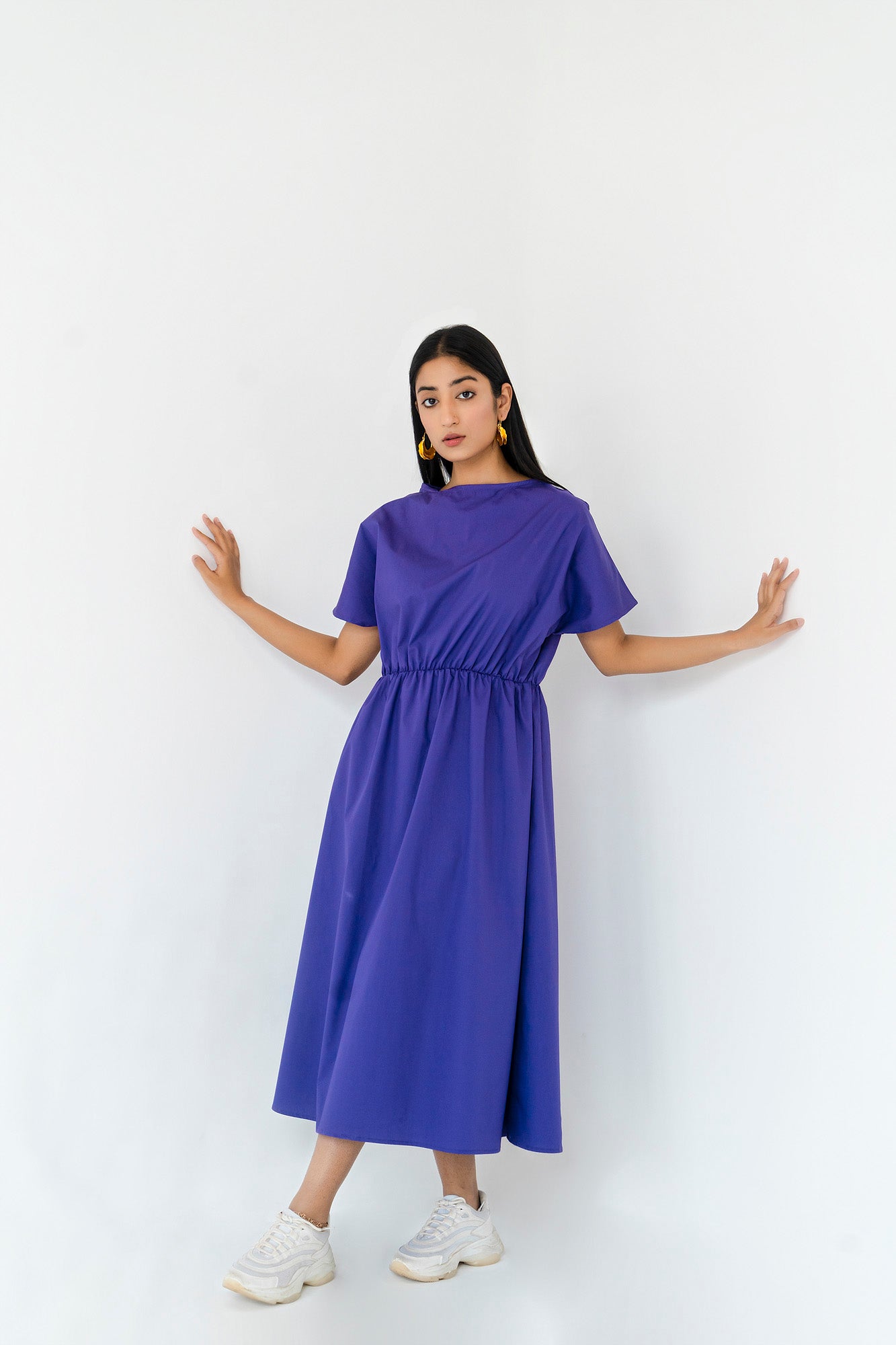 Elastic Waist Dress - Purple