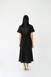 Elastic Waist Dress - Black