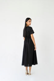 Elastic Waist Dress - Black