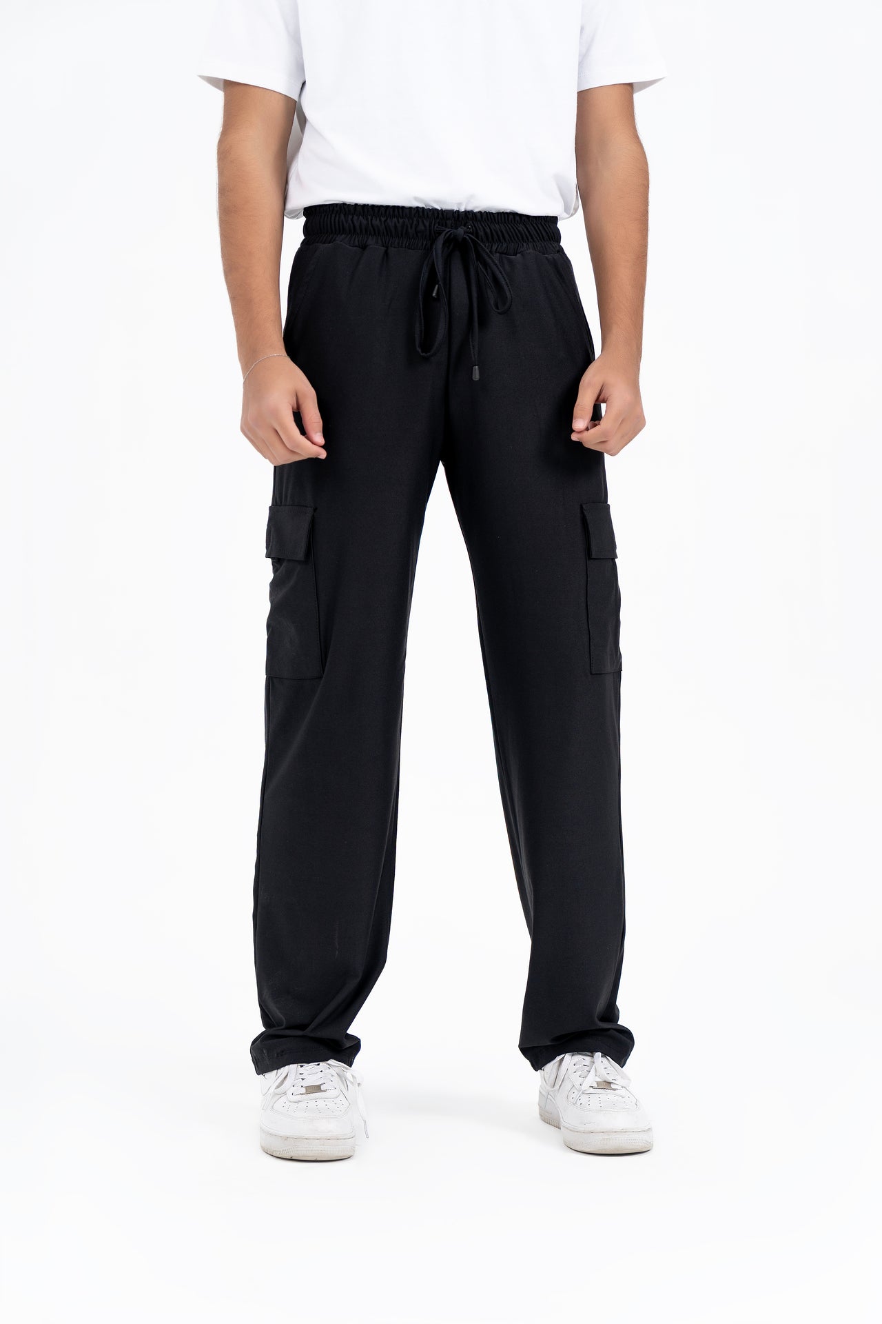 Men's Cargo Track Pants - Black