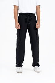 Men's Cargo Track Pants - Black