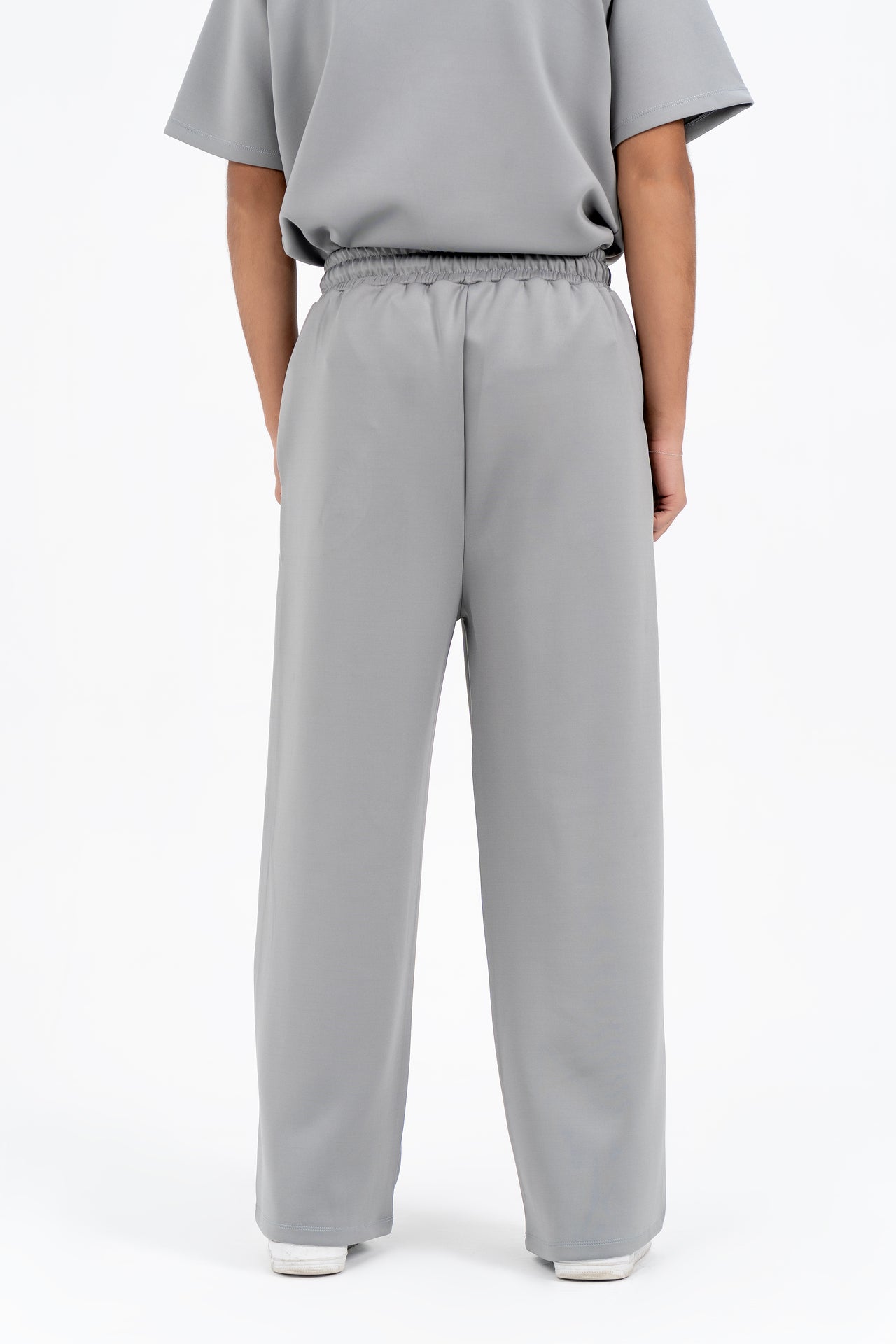 Men's Wide Leg Pants in Scuba - Light Grey