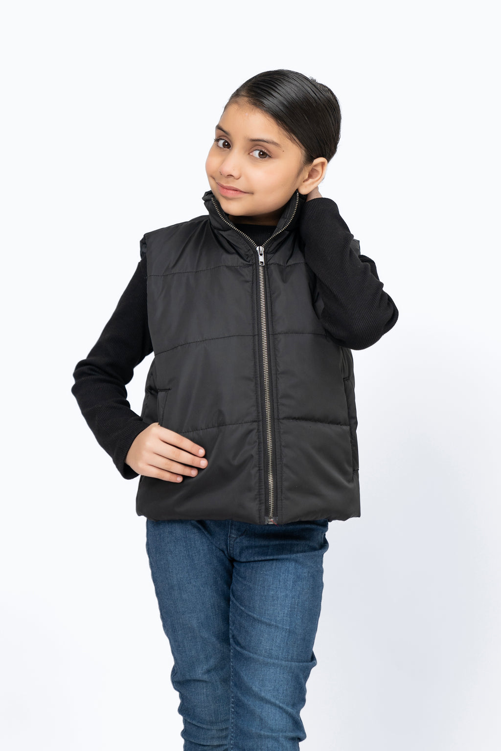 Girls black puffer outlet vest