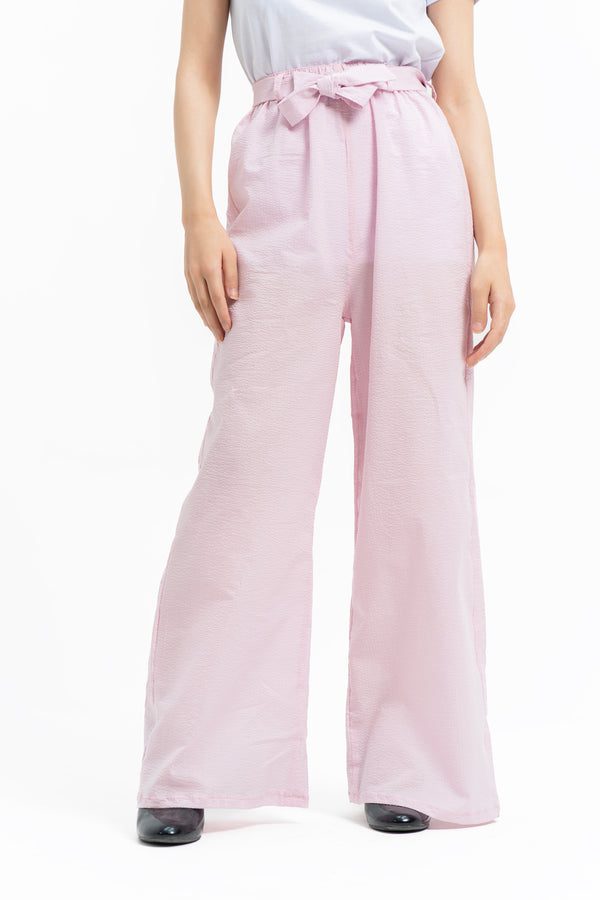 Belted Culotte Pant - Baby pink
