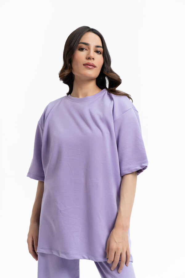 Oversized Terry Top - Lilac