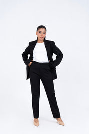 Straight Fit Suit Blazer - Black
