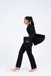 Straight Fit Suit Blazer - Black