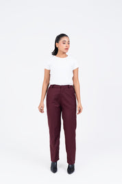 Straight Fit Suit Pant - Burgundy