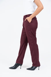 Straight Fit Suit Pant - Burgundy