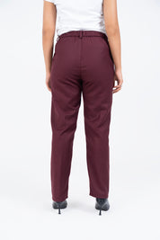 Straight Fit Suit Pant - Burgundy