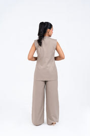 Long Suit Vest - Beige (Suiting Fabric)