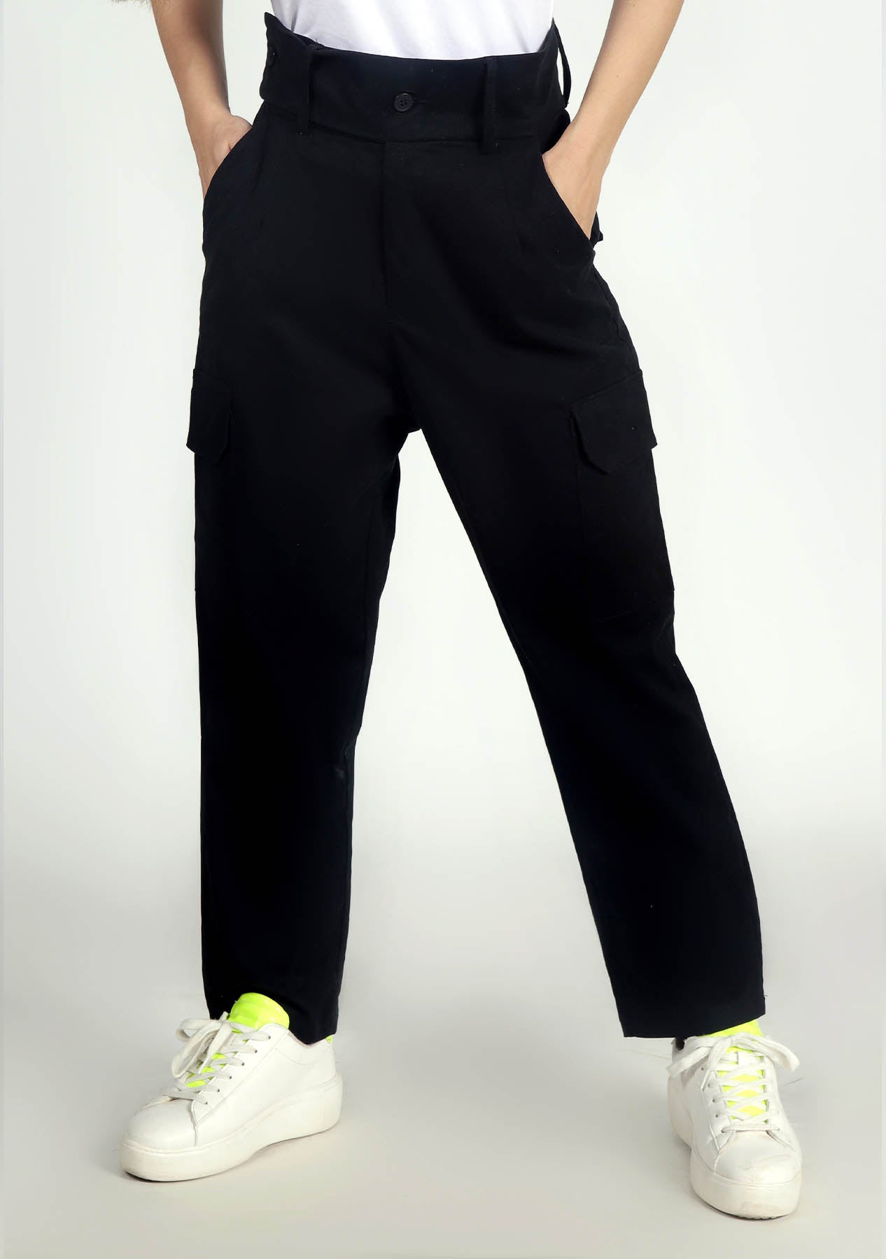 Flowy Cargo Pant - Black