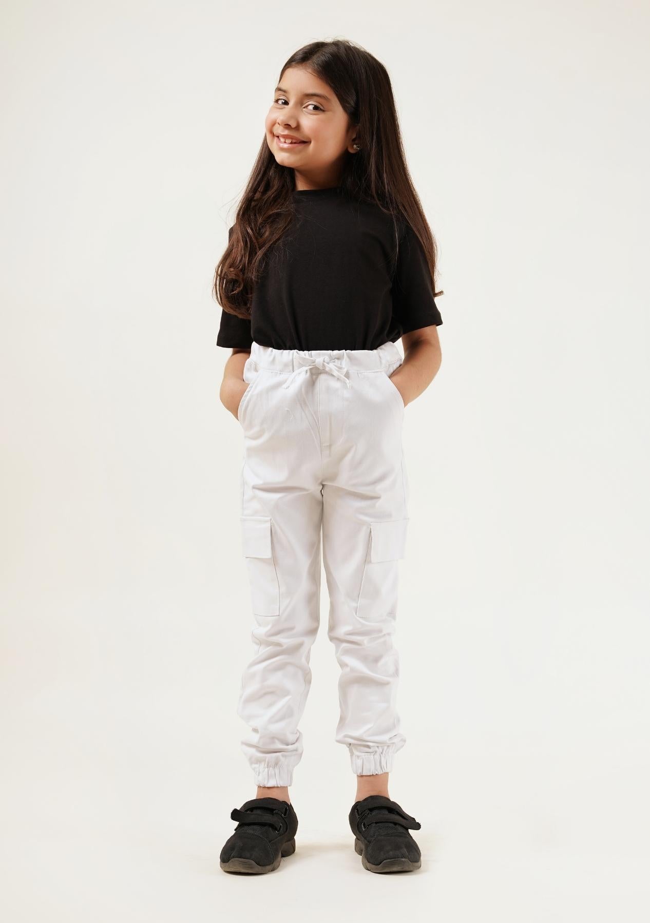 Girls Jogger Pant - White