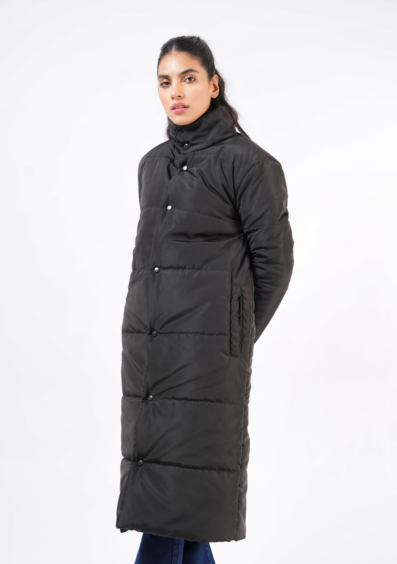 Long Puffer Coat Black