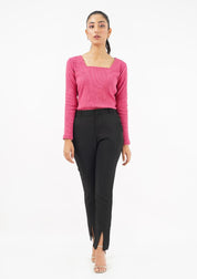 Slit Hem Pant - Black