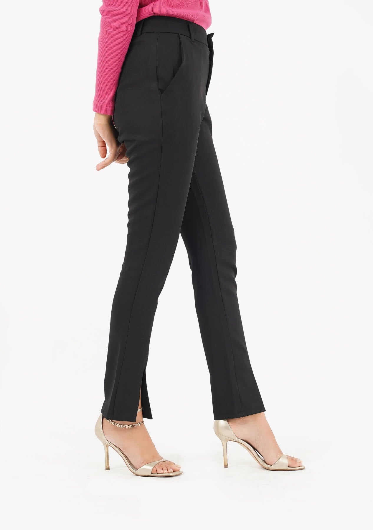 Slit Hem Pant - Black