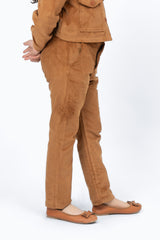 Girls Straight Pant with Pocket in Corduroy - Brown