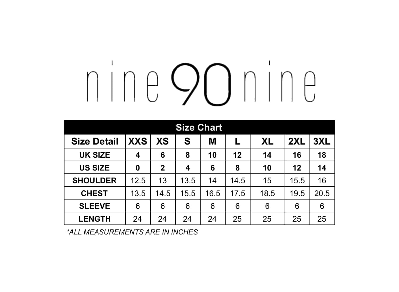 Size chart