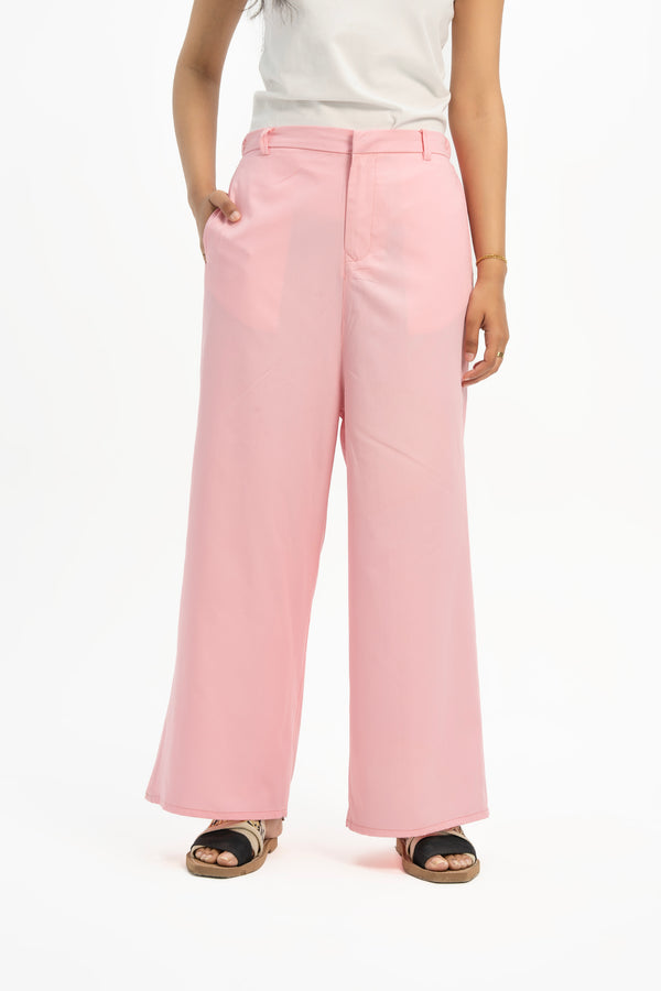High Waisted Culotte Pant - Light Pink