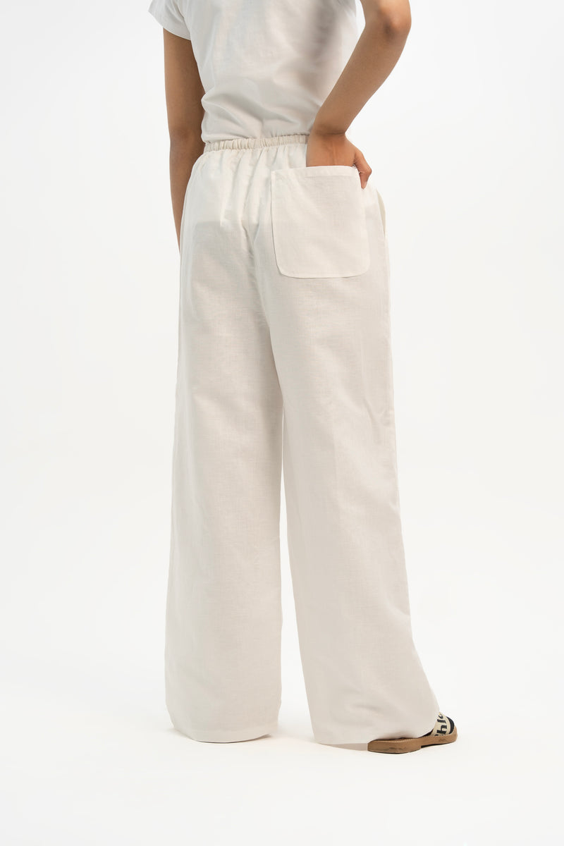 Pull-On Linen Pant - White
