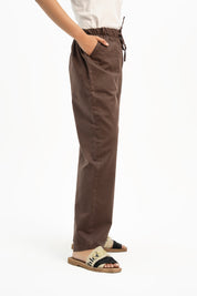 Drawstring Linen Pant - Chocolate Brown
