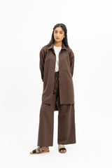 Drawstring Linen Pant - Chocolate Brown