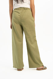 Drawstring Linen Pant - Sage Green