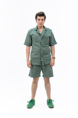 Men's Regular Fit Waffled Shorts - Green