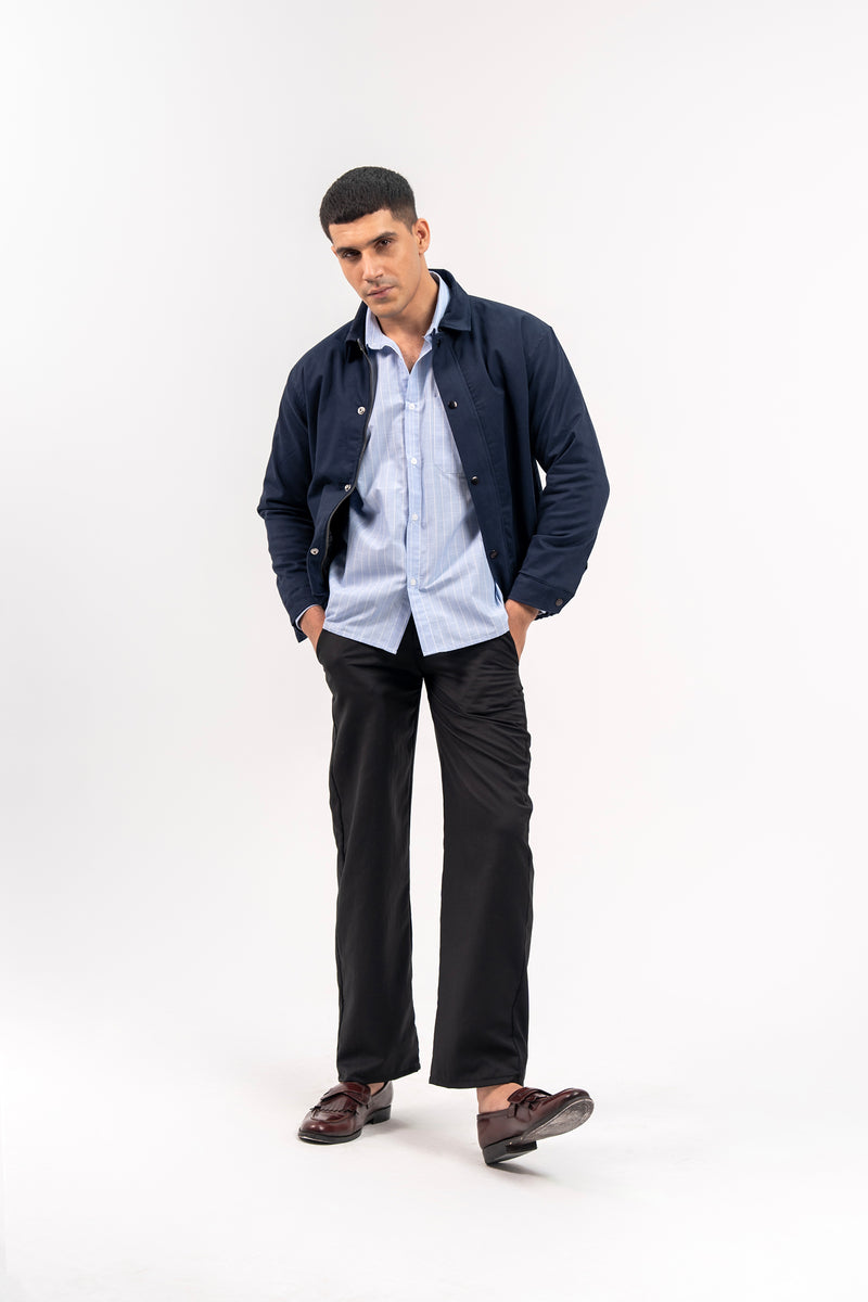 Men's Regular Fit Twill Jacket - Navy Blue