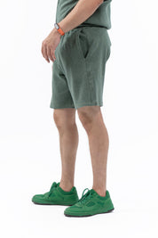 Men's Regular Fit Waffled Shorts - Green