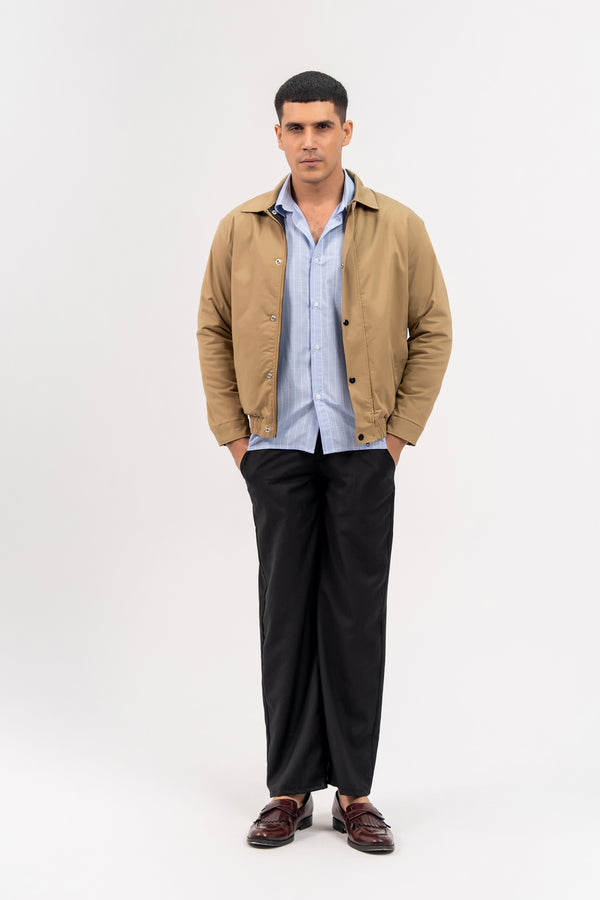 Men's Regular Fit Twill Jacket - Camel Brown