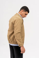 Men's Regular Fit Twill Jacket - Camel Brown