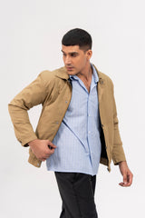 Men's Regular Fit Twill Jacket - Camel Brown