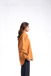 Oversized Shacket in Wool - Camel
