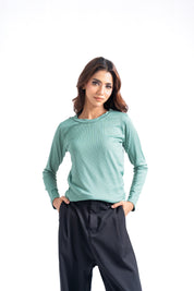 Round Neck T-Shirt - Sage Green