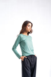 Round Neck T-Shirt - Sage Green