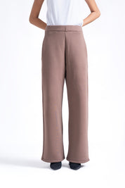 Fleece Wide Leg Pant with Pocket - Taupe